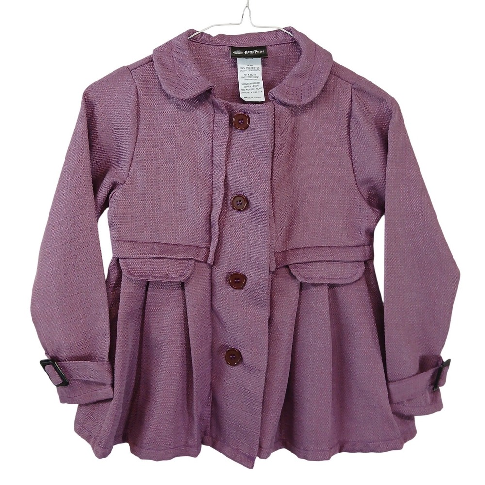 Harry Potter Luna Lovegood Girls Costume Mauve Peplum Jacket Coat Size 6 6X